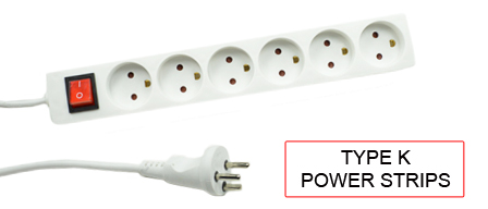 TYPE K Power strips are used in the following Countries:
<br>
Primary Country known for using TYPE K power strips is Denmark.
<br>Additional Countries that use TYPE K power strips are Greenland and Faroe Islands.

<br><font color="yellow">*</font> Additional Type K Electrical Devices:

<br><font color="yellow">*</font> <a href="https://internationalconfig.com/icc6.asp?item=TYPE-K-PLUGS" style="text-decoration: none">Type K Plugs</a>

<br><font color="yellow">*</font> <a href="https://internationalconfig.com/icc6.asp?item=TYPE-K-CONNECTORS" style="text-decoration: none">Type K Connectors</a> 

<br><font color="yellow">*</font> <a href="https://internationalconfig.com/icc6.asp?item=TYPE-K-OUTLETS" style="text-decoration: none">Type K Outlets</a> 

<br><font color="yellow">*</font> <a href="https://internationalconfig.com/icc6.asp?item=TYPE-K-POWER-CORDS" style="text-decoration: none">Type K Power Cords</a> 


<br><font color="yellow">*</font> <a href="https://internationalconfig.com/icc6.asp?item=TYPE-K-ADAPTERS" style="text-decoration: none">Type K Adapters</a>

<br><font color="yellow">*</font> <a href="https://internationalconfig.com/worldwide-electrical-devices-selector-and-electrical-configuration-chart.asp" style="text-decoration: none">Worldwide Selector. All Countries by TYPE.</a>

<br>View examples of TYPE K power strips below.